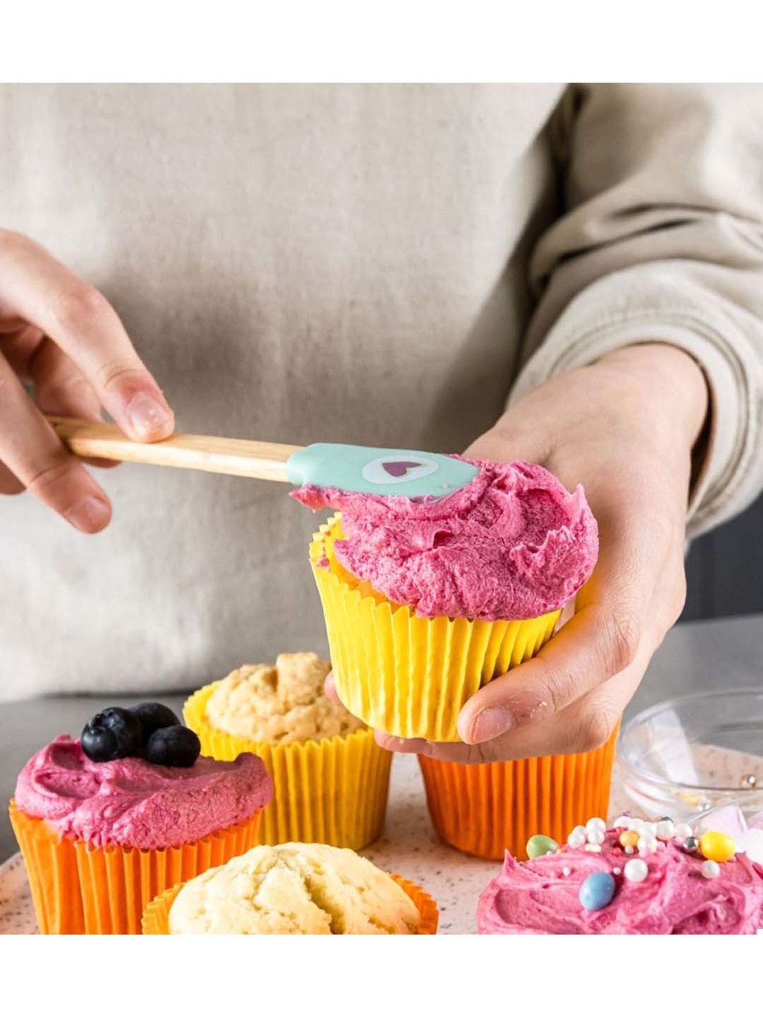 KitchenCraft Multicolor Silicone Mini Spatula Set - Set of 3