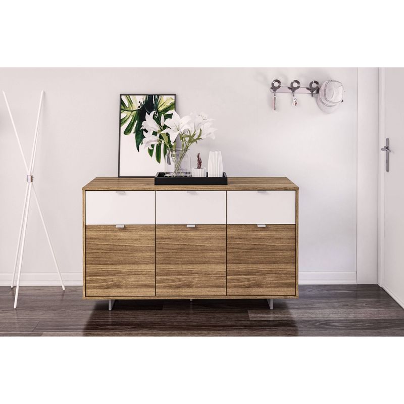 53" Hamilton Sideboard Walnut and White - Chique