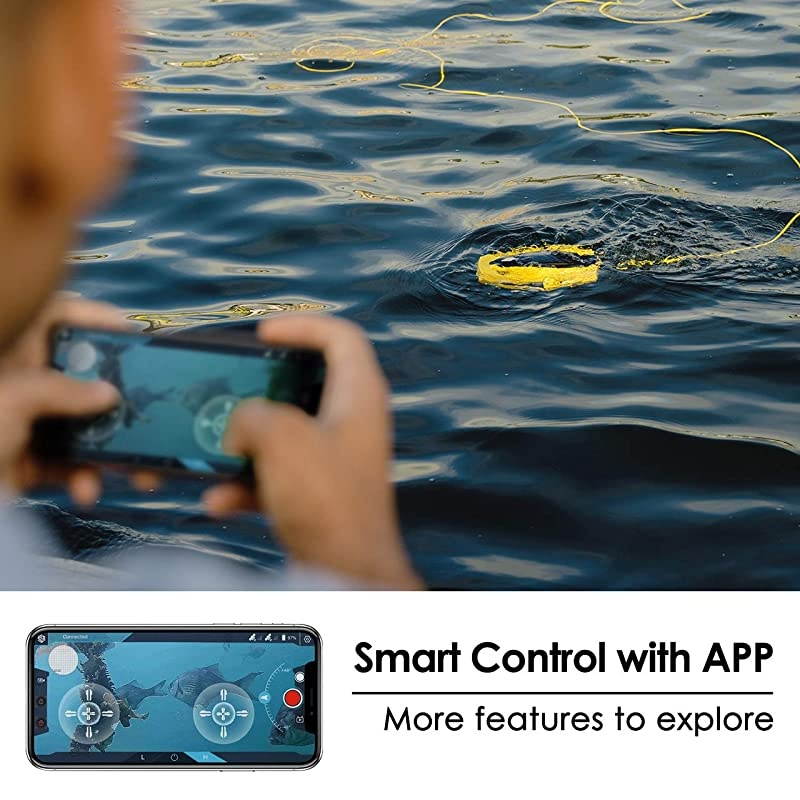 Dory Underwater Drone - Palm-Sized 1080p Full HD Underwater Drone with Camera for Real Time Viewing, APP Remote Control and Portable with Carrying Case, WiFi Buoy and 49 ft Tether, ROV