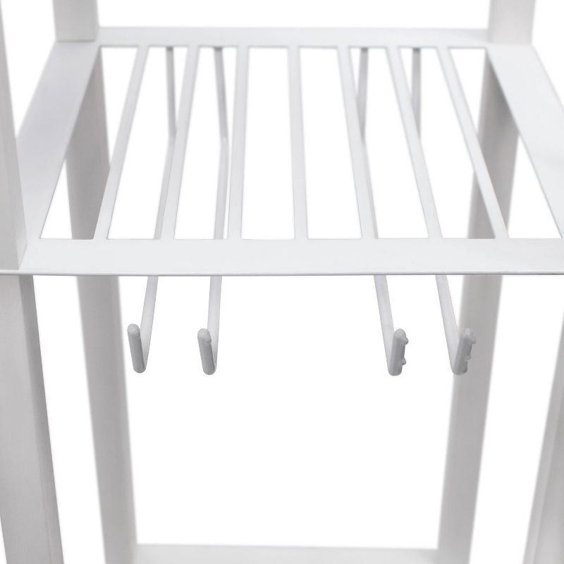 Etagere Storage Shelf Floor Lamp with Linen Shade White - Simple Designs