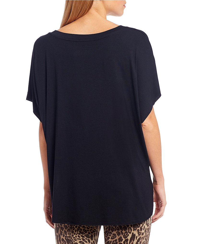 Anna & Ava Jewel Neck Short Sleeve Jersey Poncho