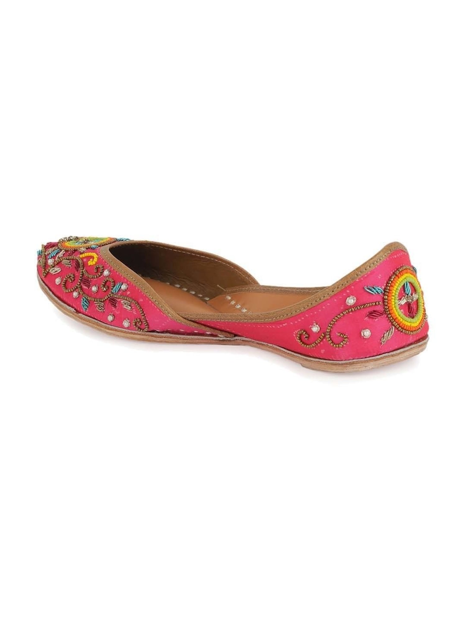 Glam Story Women's Pink Ethnic Juttis