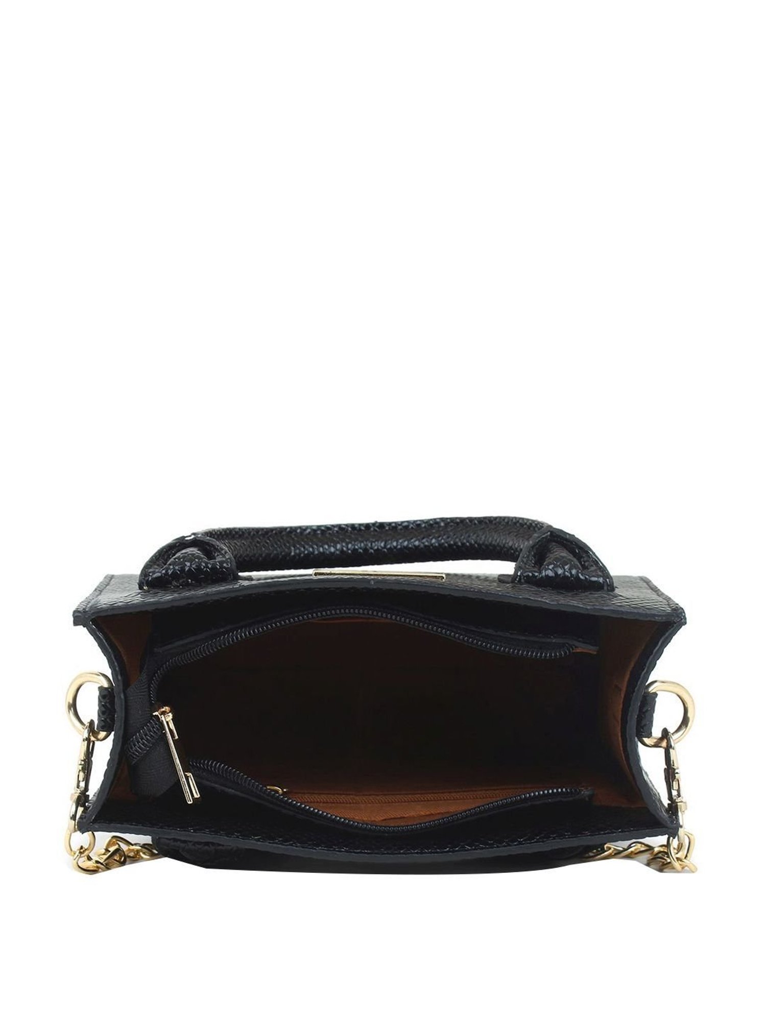 Spice Art Black Textured Small Handbag