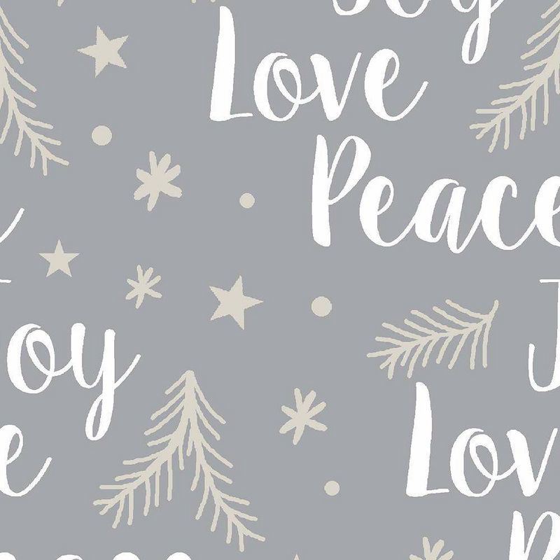 55"x70" Peace Love Joy Plush Throw Blanket Gray - Better Living