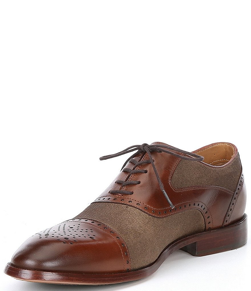 Flag LTD. Men's Hamilton Leather Canvas Cap Toe Dress Shoes
