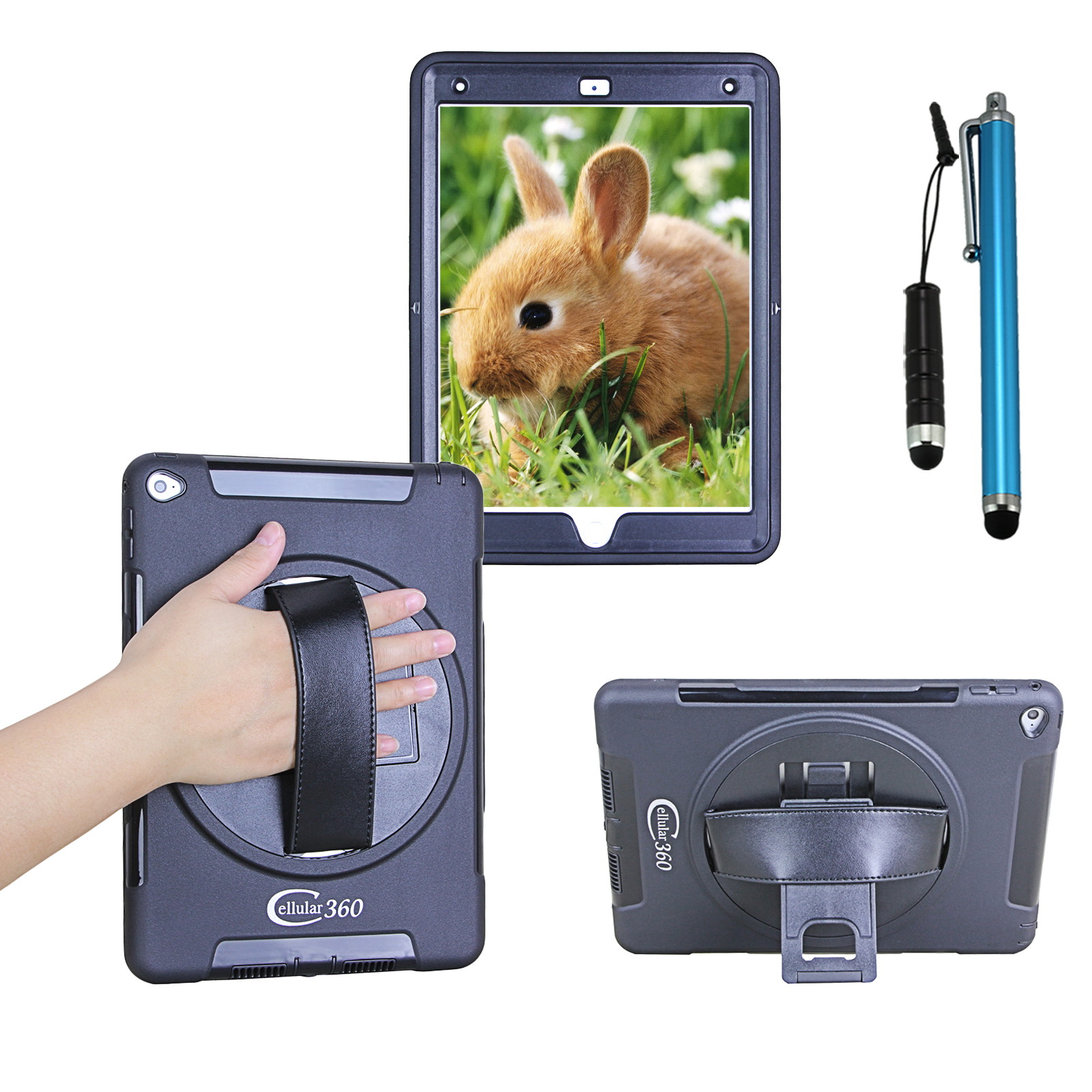 UAG Designed for Microsoft Surface Go 2 / Surface Go Case Scout w/Handstrap [Black] Rugged Military Drop Tested Protective Cover