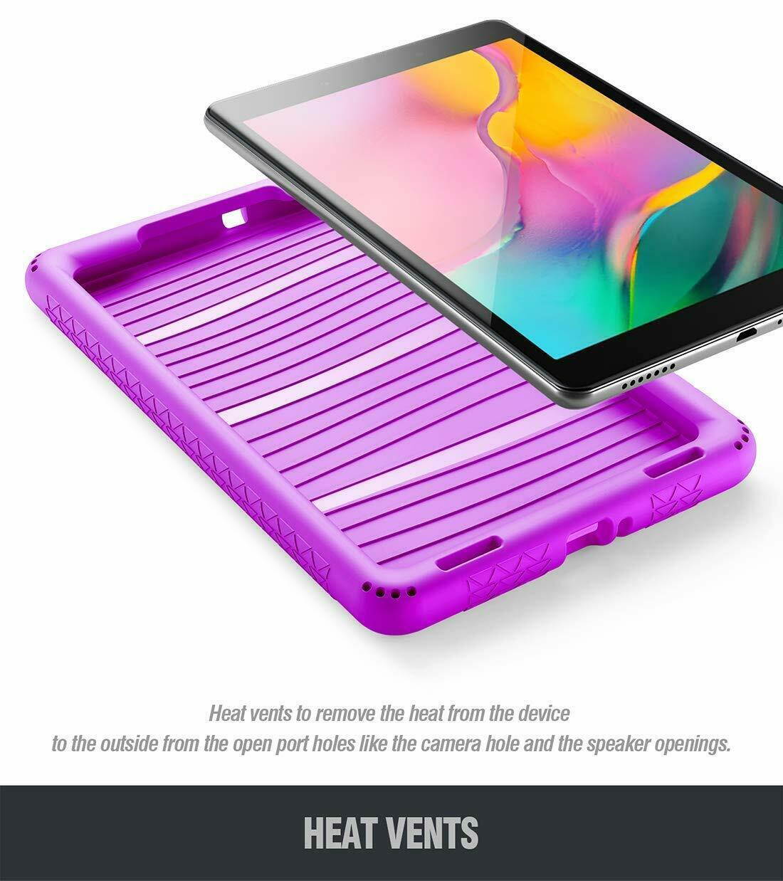 For Galaxy Tab A 8.0 (2019) Tablet Case Silicone Cover w/ Drop Protection Purple