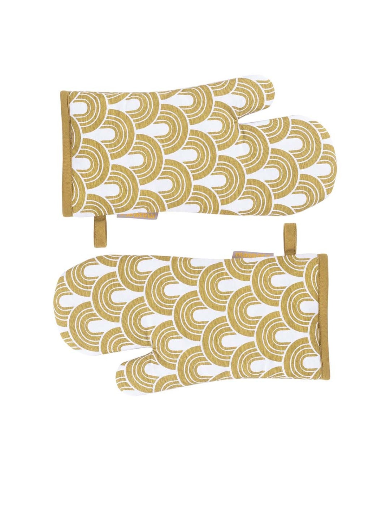 Maspar Mustard 100% Cotton 225 GSM Oven Mitt - Set of 2