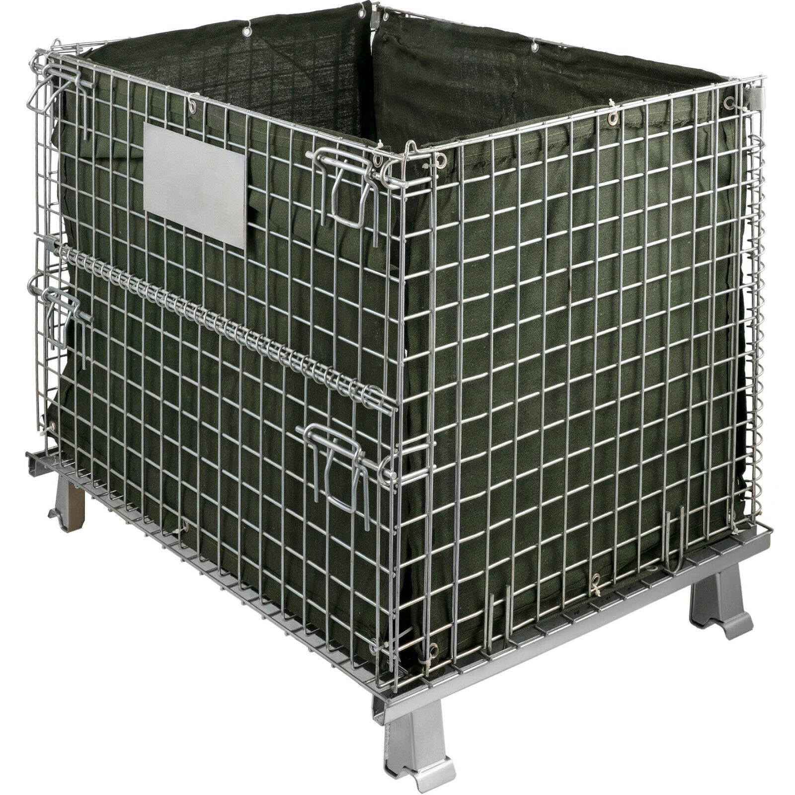 Folding Wire Container 48 x 40 x 35 inch, 1000 Lbs Capacity Wire Mesh 2 x 2 inch