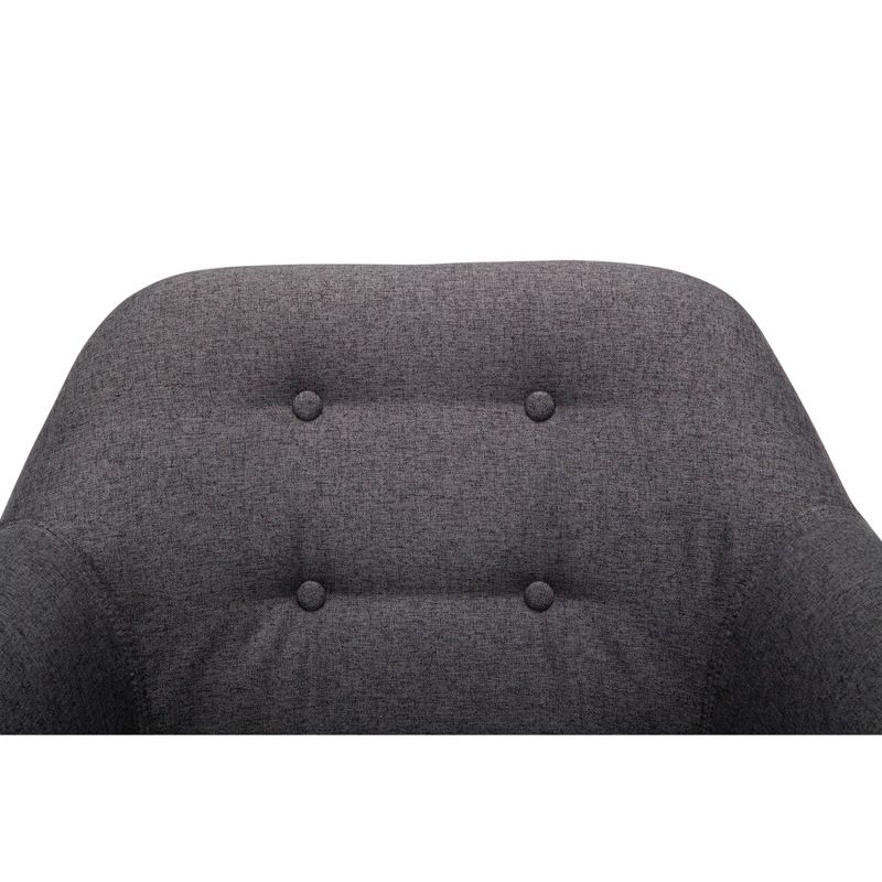 Set of 2 Tufted Fabric Mid-Century Modern Accent Chair with Arms Dining Chair Solid Beechwood Legs Dark Gray - OFM