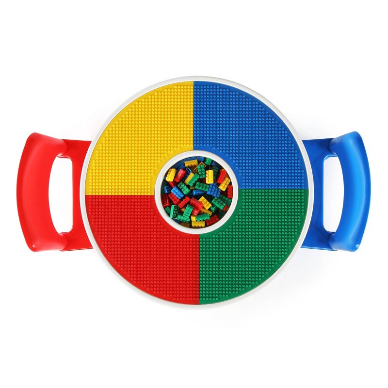 3pc Round Plastic Construction Table With 2 Chairs & Cover White - Humble Crew