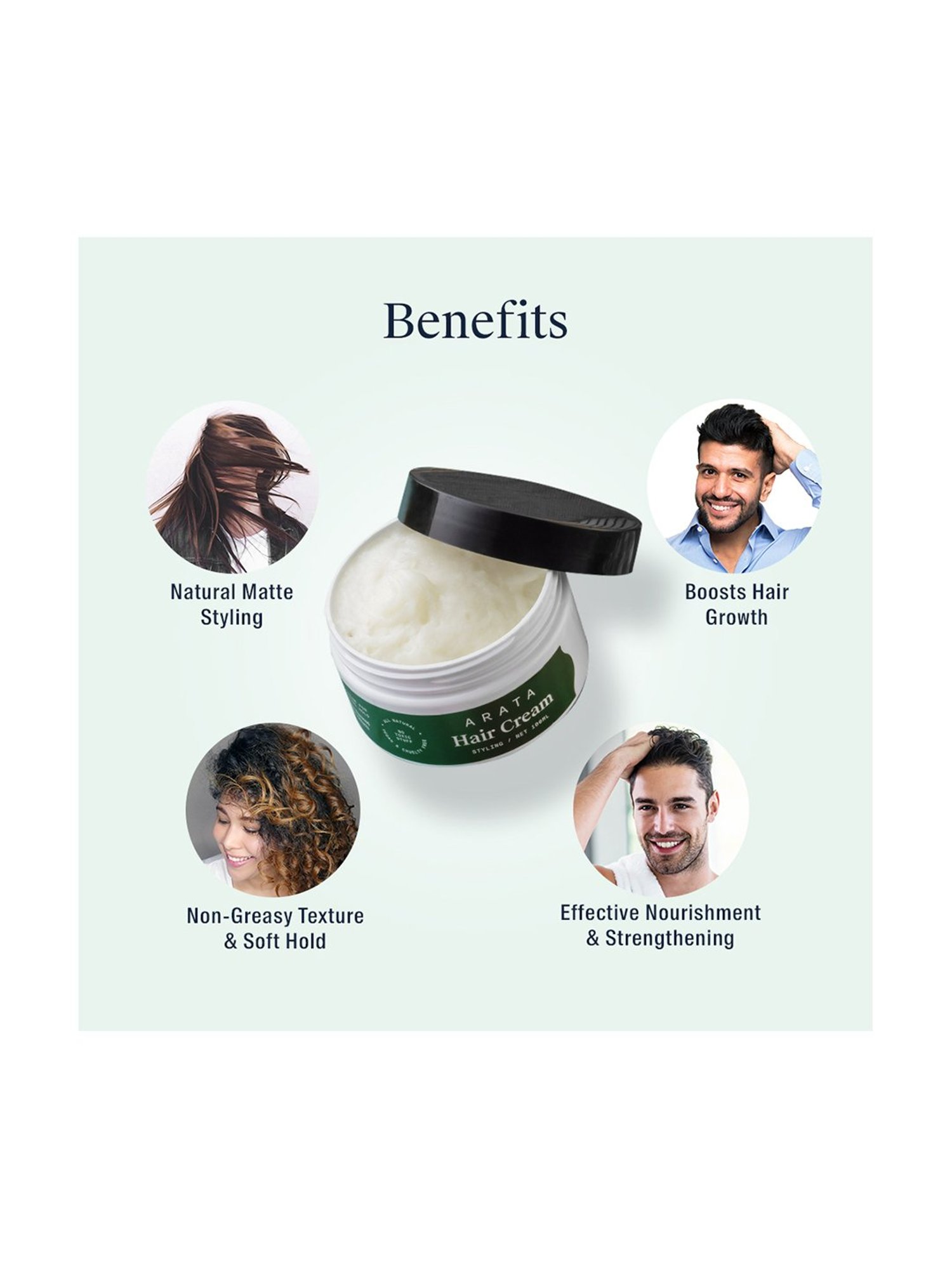 Arata Natural Styling & Hold Hair Cream - 100 gm