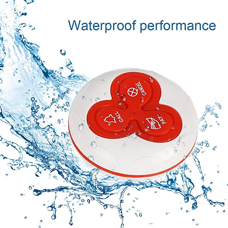 Calling System Restaurant Pager System Customers Patient Caregiver Alert Smart Calling Button for Hospital Church Cafe Nurse Call System with 1 Display Receiver