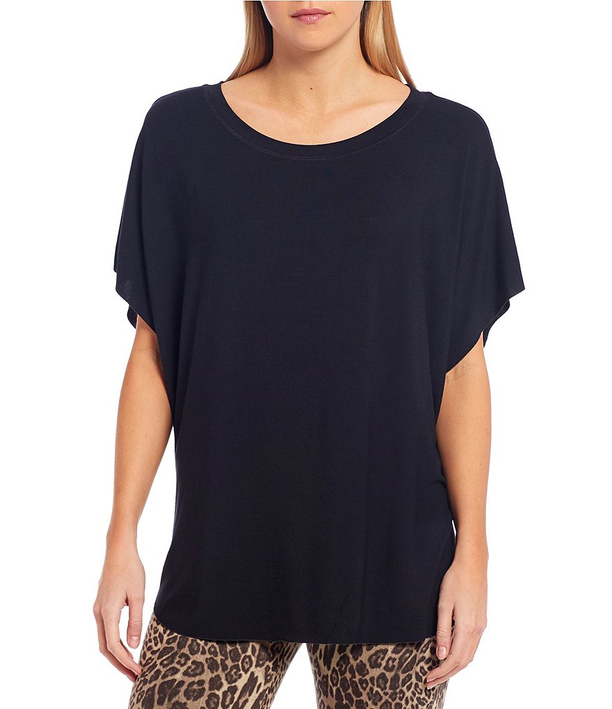 Anna & Ava Jewel Neck Short Sleeve Jersey Poncho