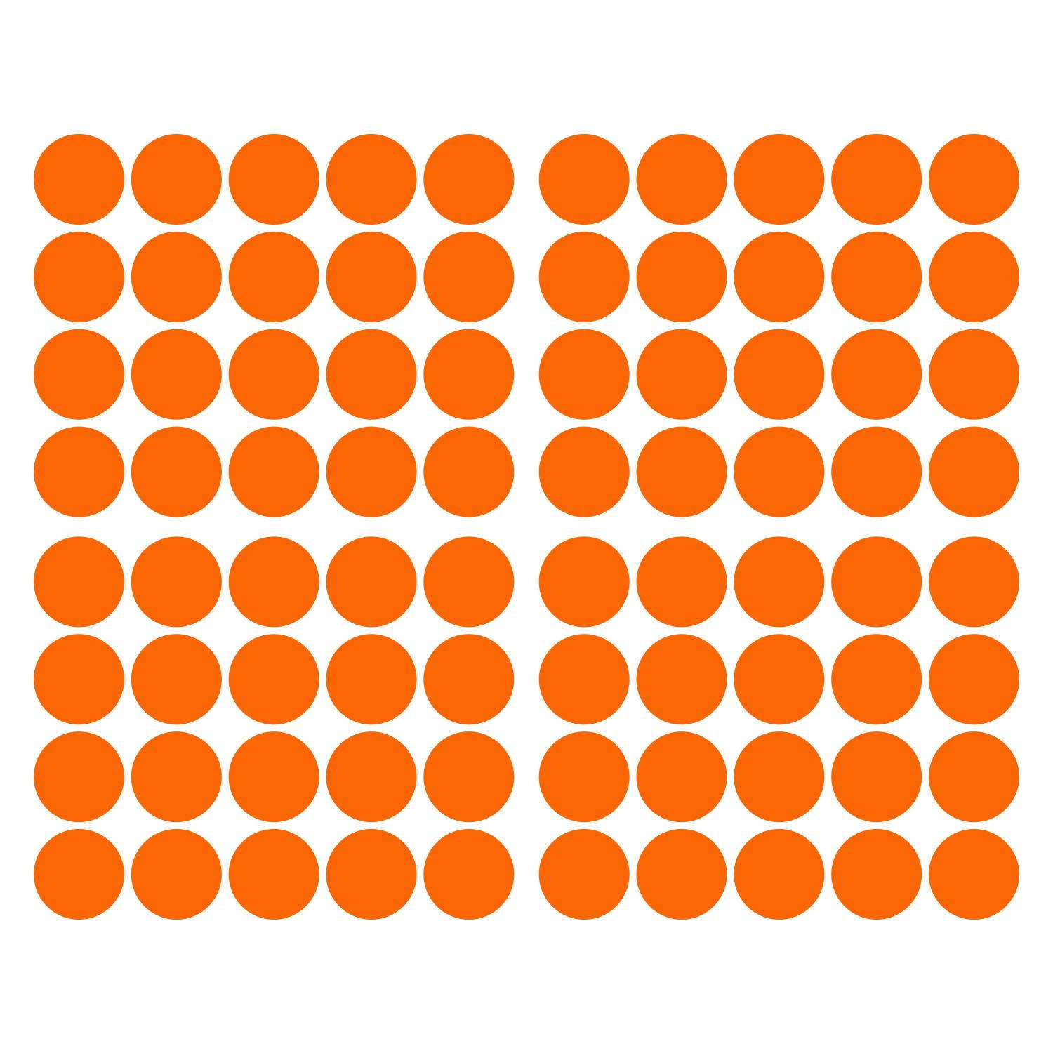 LiteMark 2 Inch Orange Dot Decals - Pack of 80