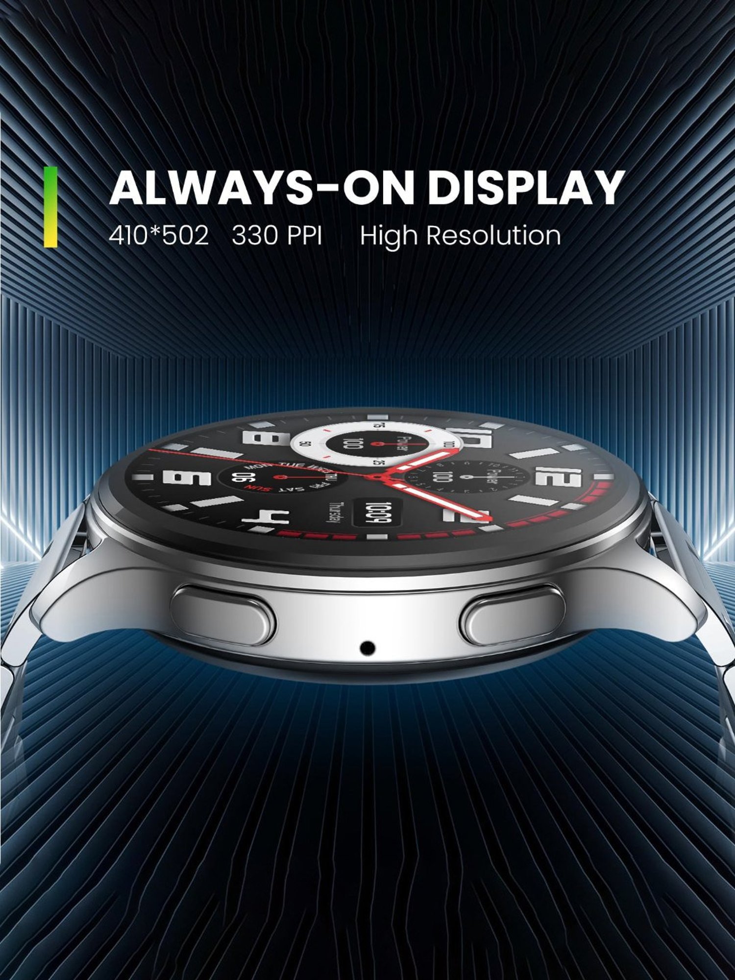 Amazfit Pop 3R BT Calling Smartwatch with 1.43inch AMOLED Display & 12 Day Battery (Metallic Sliver)