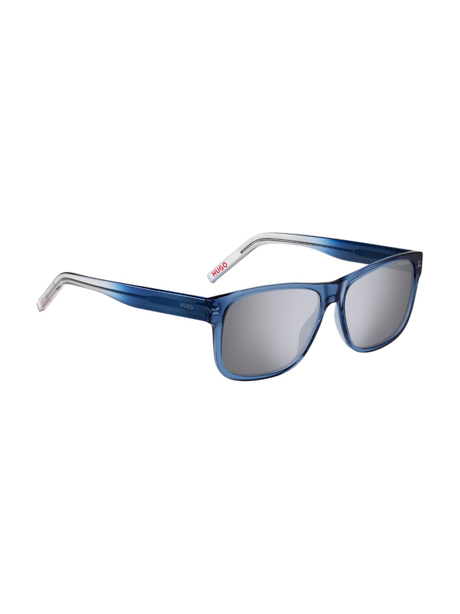 Hugo Silver Rectangular Sunglasess For Men