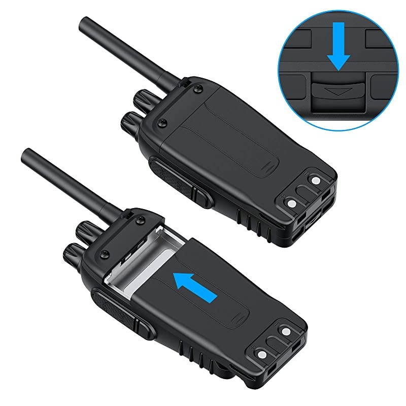 Rechargeable Walkie Talkies with Earpieces 2pcs Long Range TwoWay Radios 16 Channel UHF USB Cable Charging Walky Talky Handheld Transceiver with Flashlight