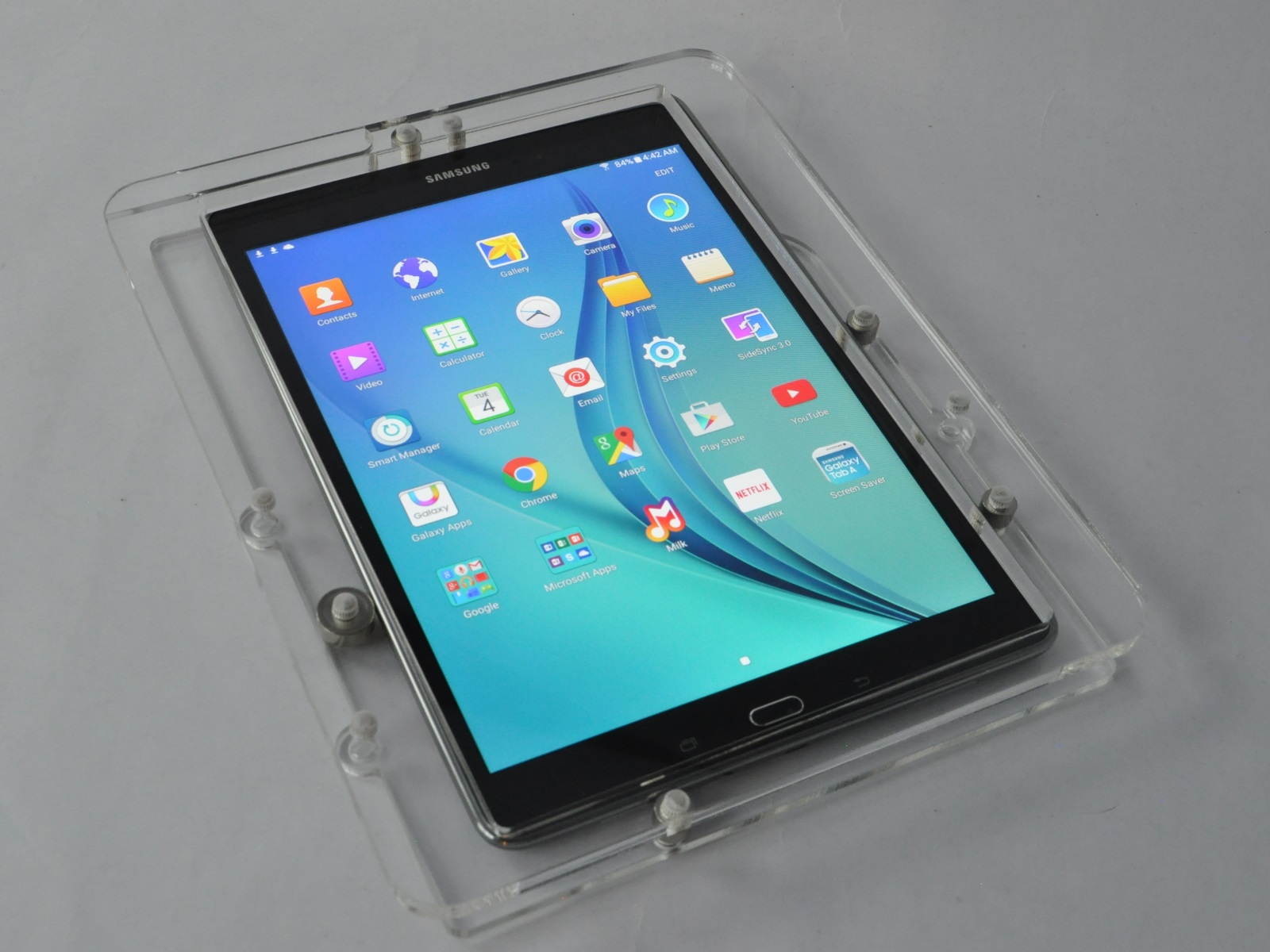 Samsung Galaxy TAB A 9.7 Security Anti-Theft Acrylic Enclosure with Wall Mounting Kit for Kiosk, POS, Show, Store Display