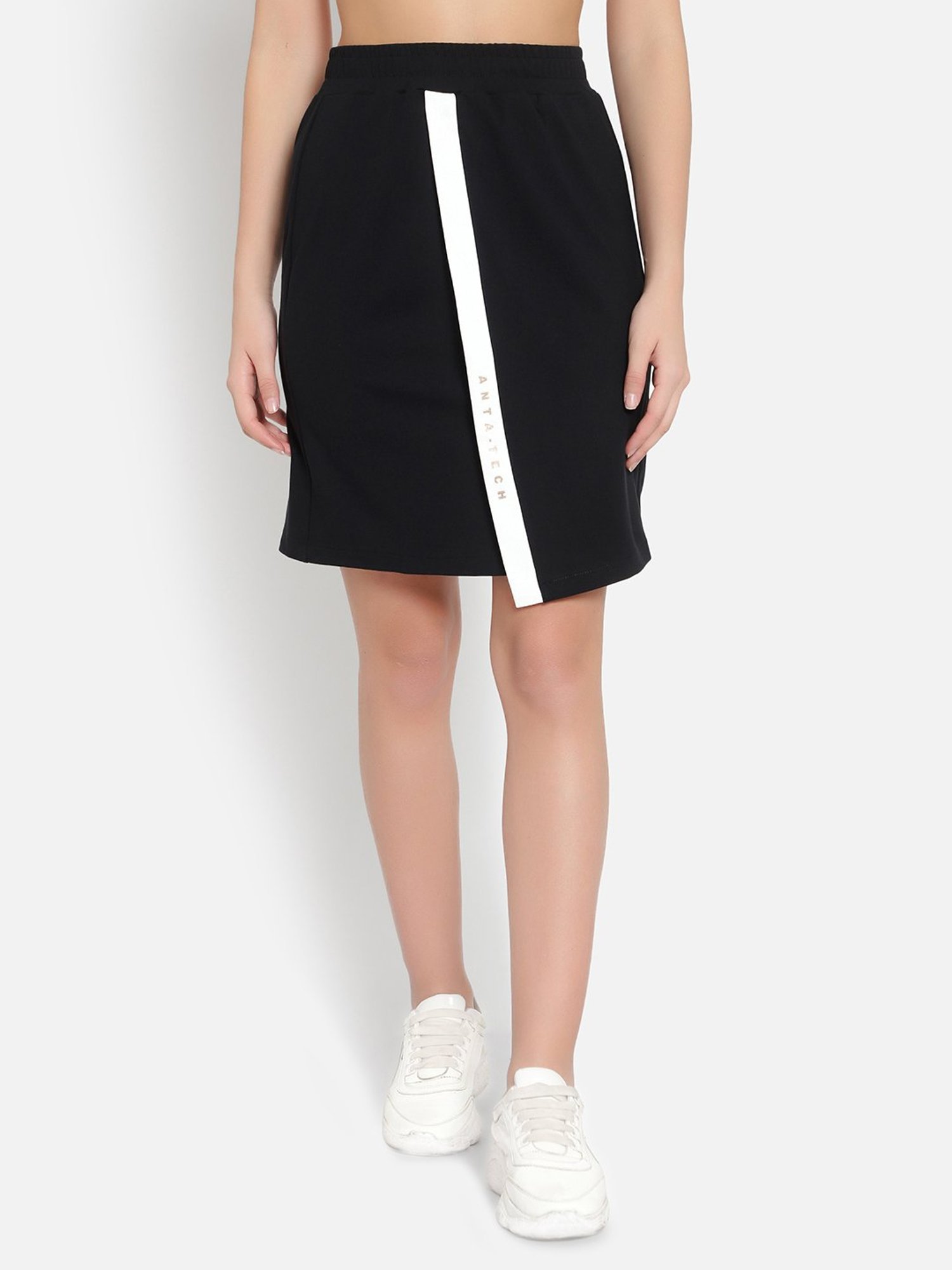 Anta Black & White A-Line Skirt