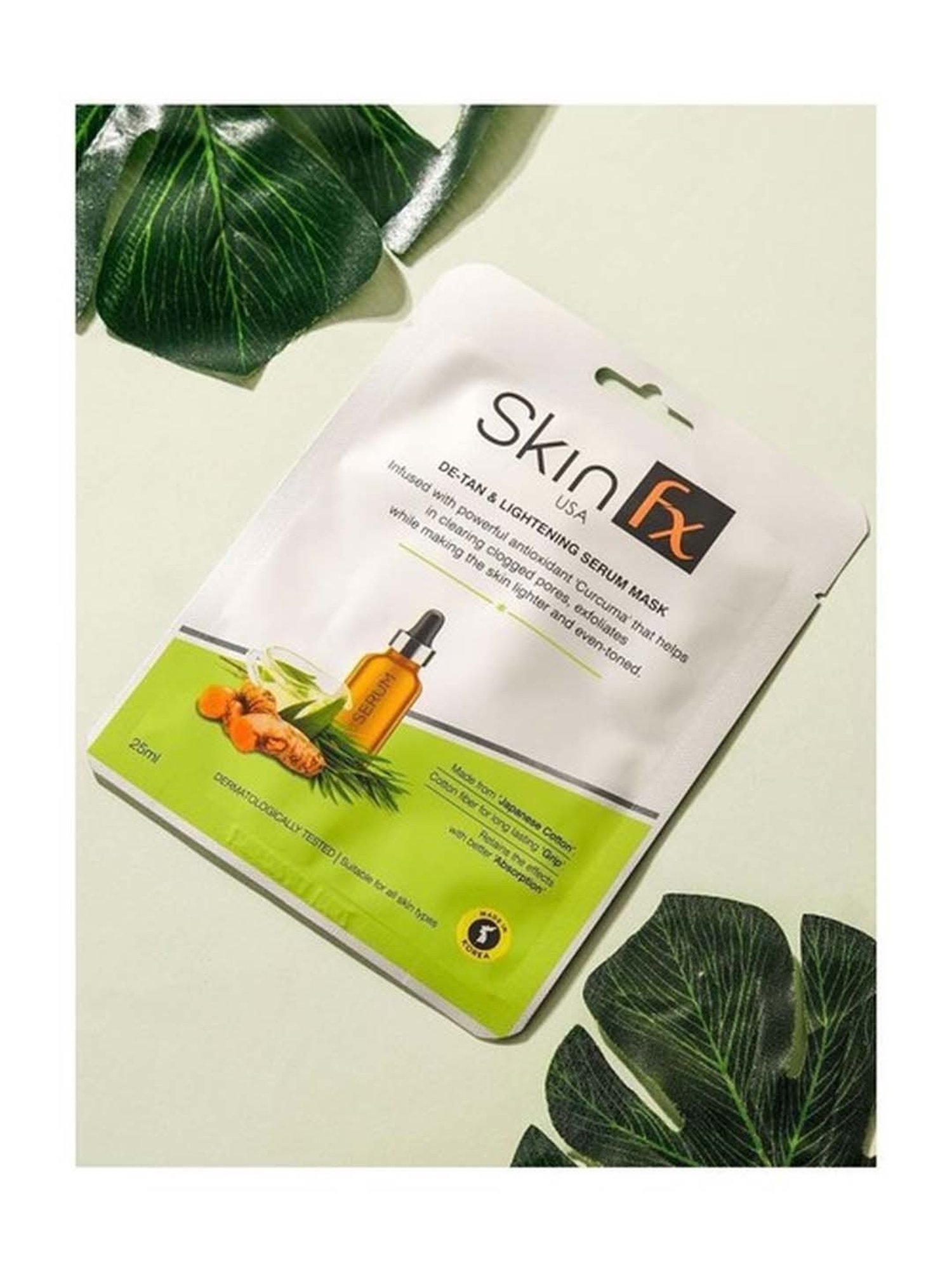 Skin Fx Lightening, Detan, Refreshing and Glowing Facial Serum Mask - Pack of 2