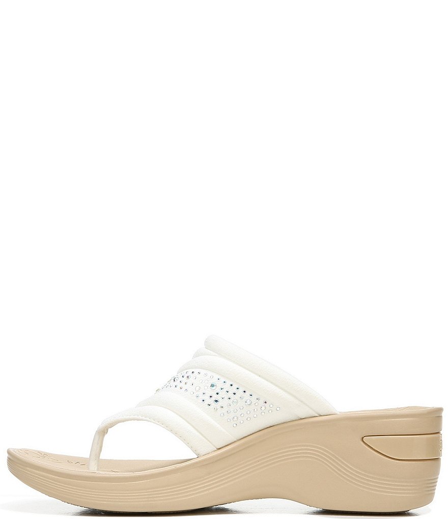 Bzees Dazzle Me Rhinestone Embellished Washable Slip-On Thong Sandals