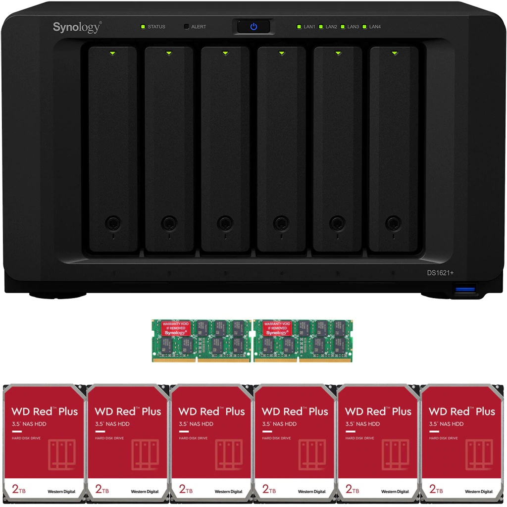 Synology DS1621+ DiskStation with 16GB RAM and 84TB (6 x 14TB) of Western Digital NAS Drives Fully Assembled and Tested By CustomTechSales