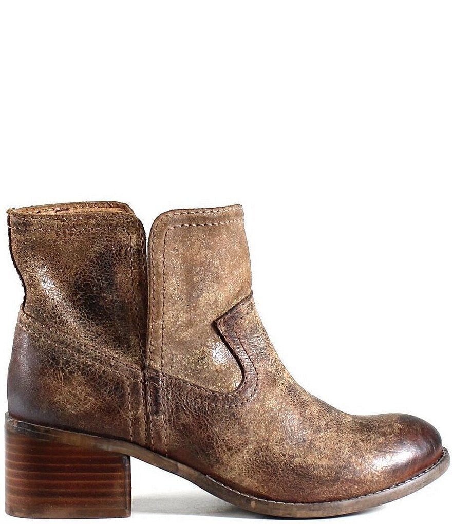 Diba True Walnut Grove Distressed Leather Western Booties