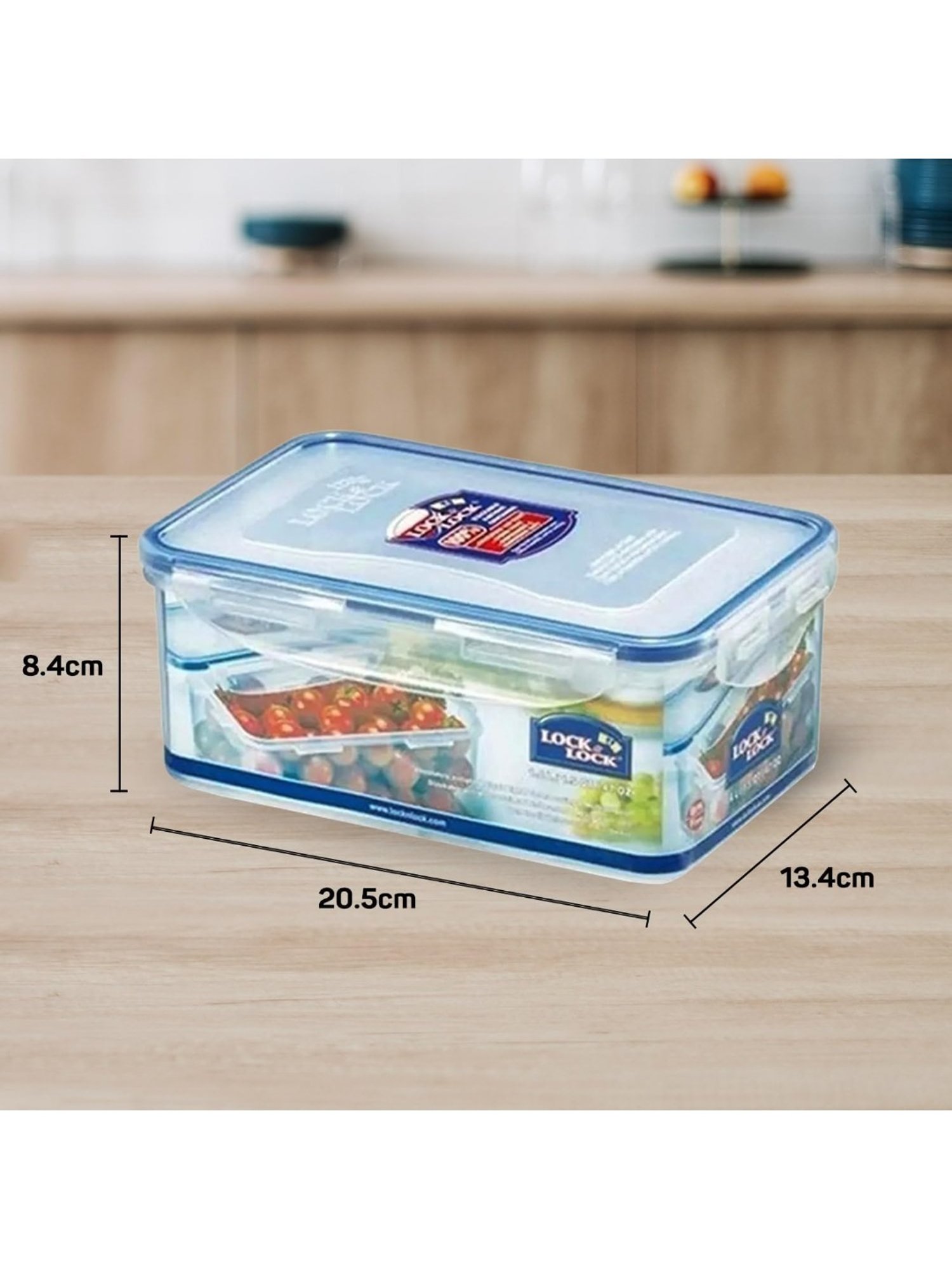 Lock & Lock Transparent Plastic Airtight Food Storage Containers With Lid - Set of 2