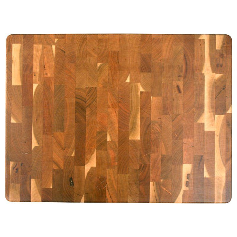 Wood Contemporary End Grain Cutting Board in Birch Brown-Pemberly Row