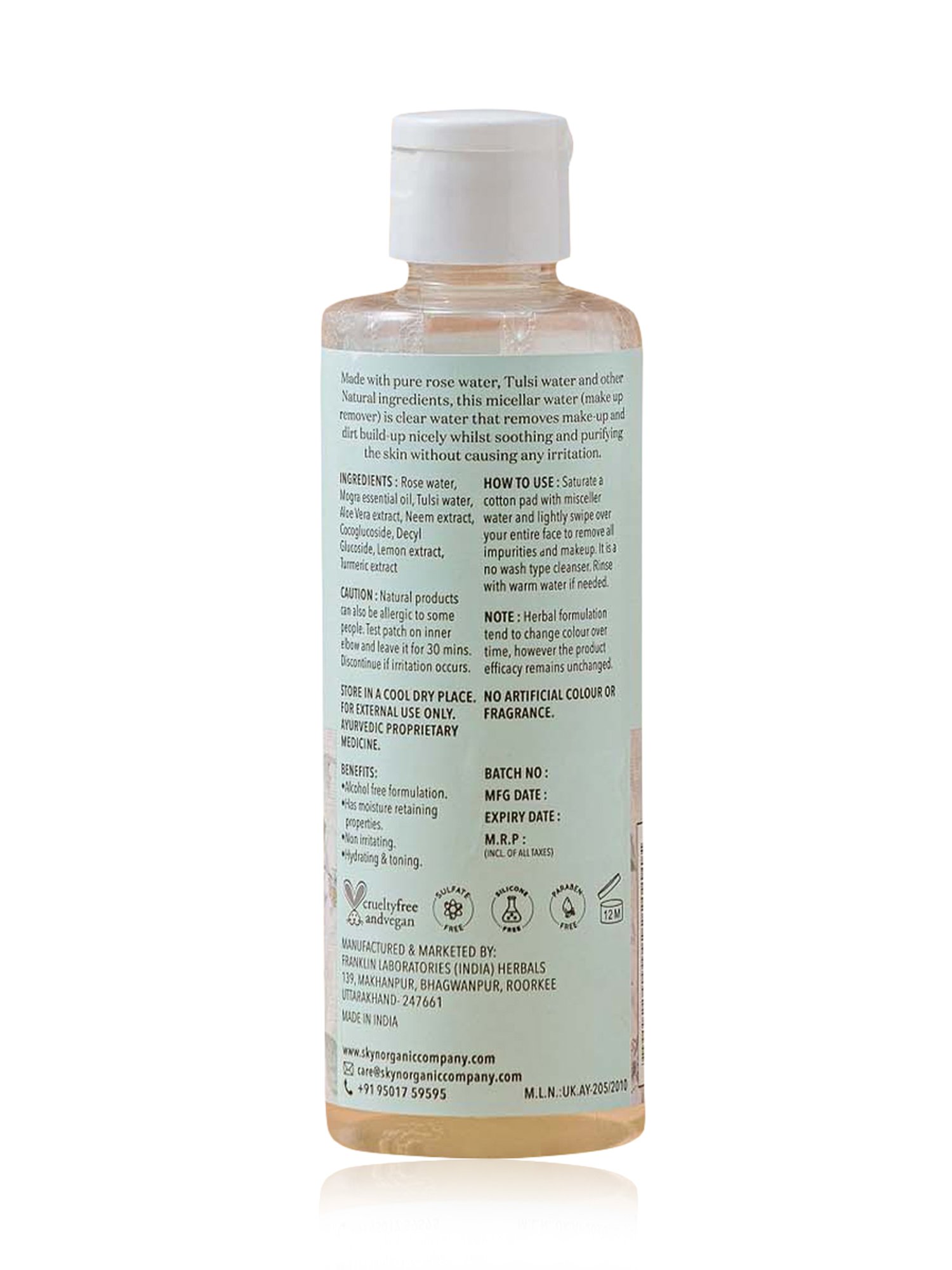 SKYN ORGANIC CO Micellar Water ( Make-up Remover) - 200 ml
