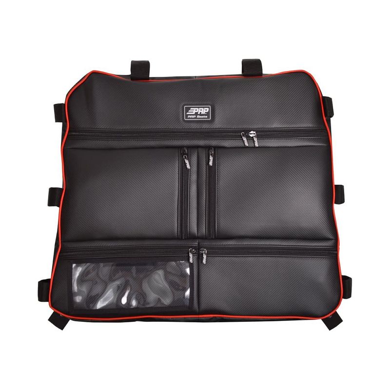 PRP Seats E47-214 Durable Overhead Storage Bag for Polaris RZR with 5 Compartments, Clear View Pocket, and Rubberized Zippers, Red
