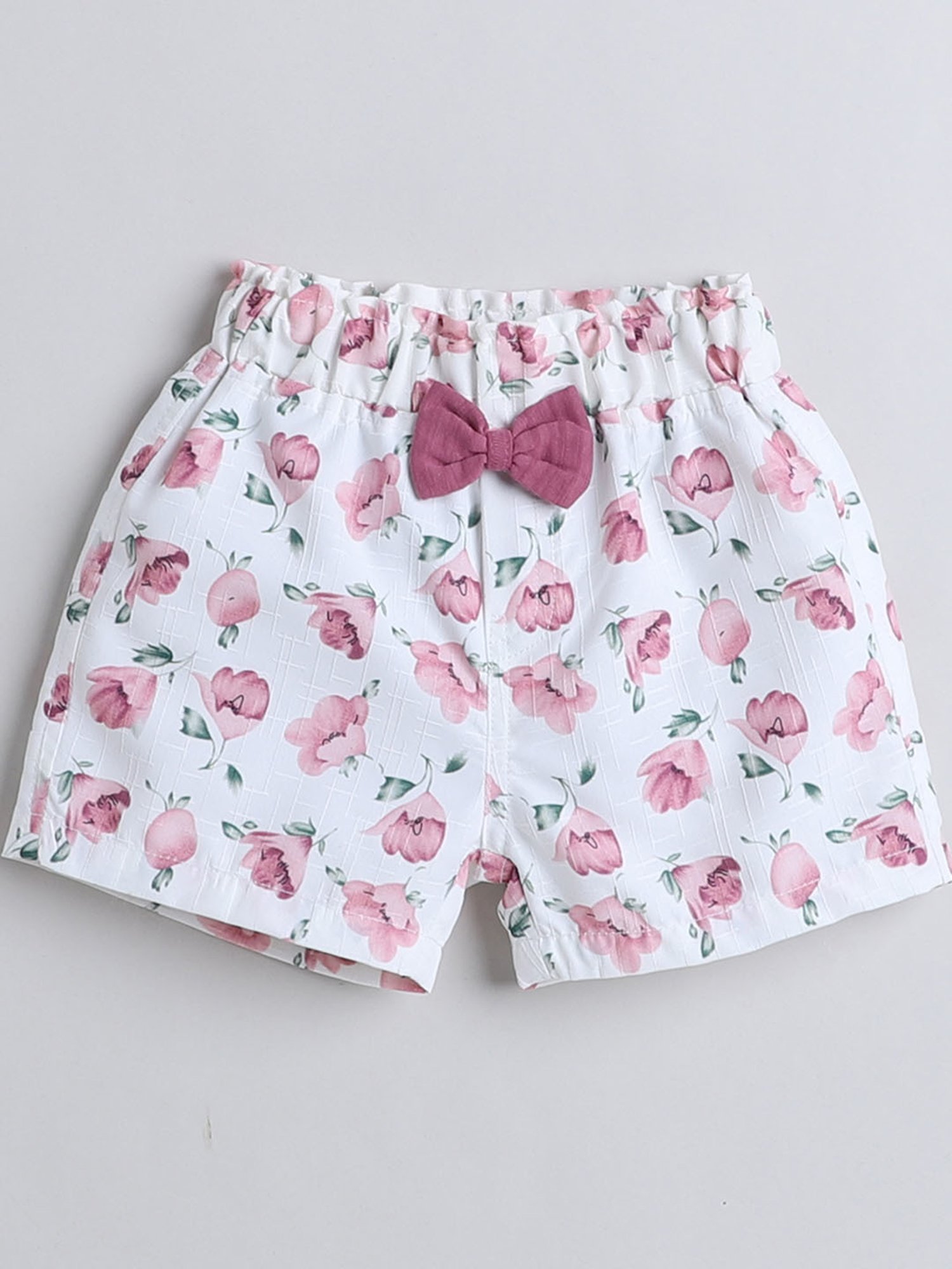 Bumzee Kids Mauve & White Printed Top with Shorts