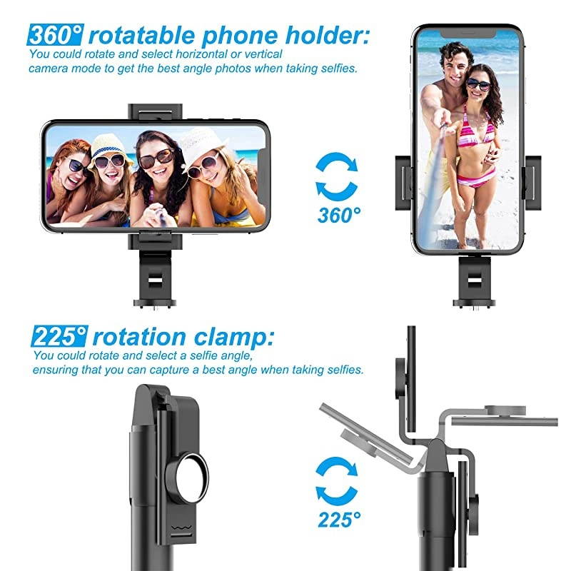 Stick Tripod with Bluetooth Wireless Remote 3 in 1 Extendable Stick with Tripod Stand for iPhone 1111 Pro11 Pro MaxXXRXSXS MAX88 Plus7Galaxy S10S9 PlusS8 PlusNote 108