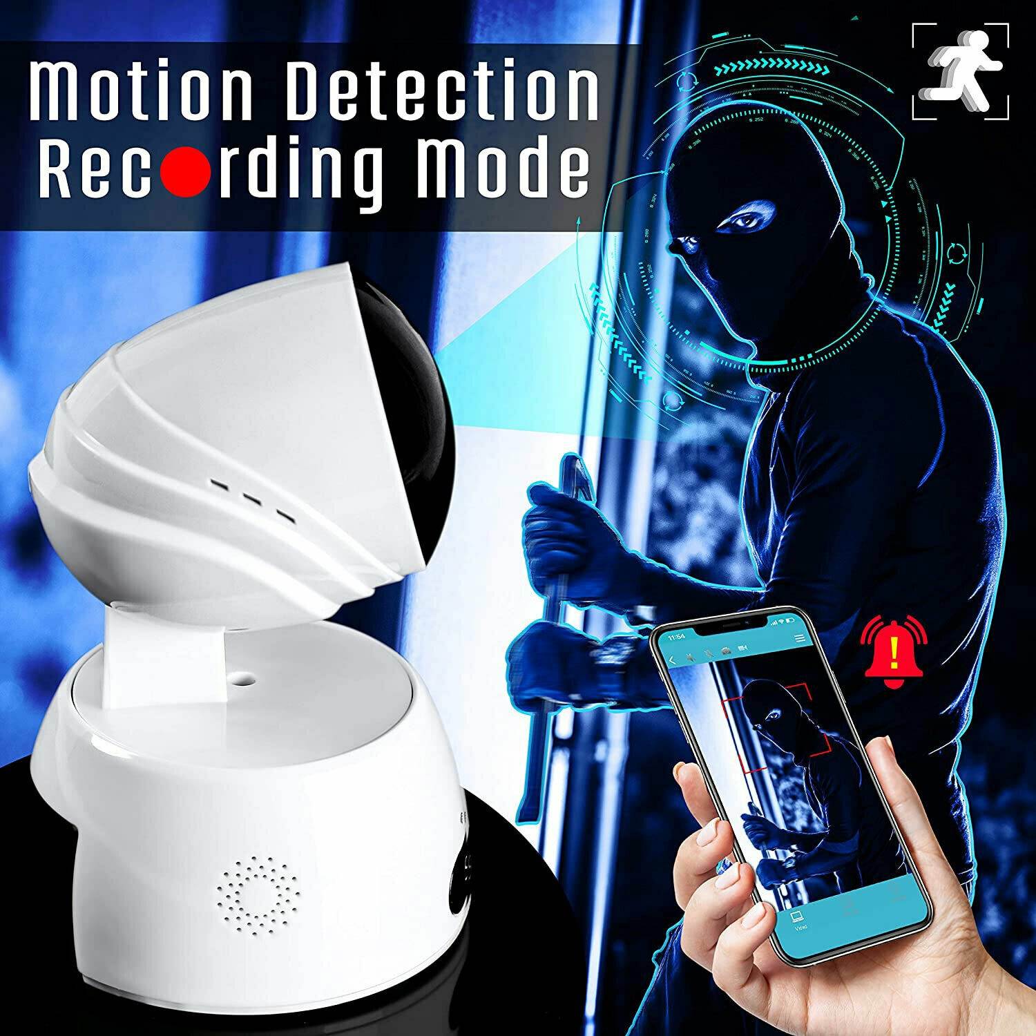 SereneLife IP WIFI 720p HD Security Camera with Remote App Control (2 Pack)