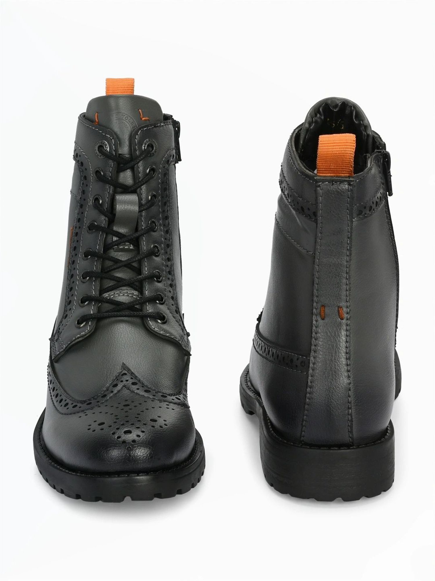 Alberto Torresi Men's Grey Brogue Boots