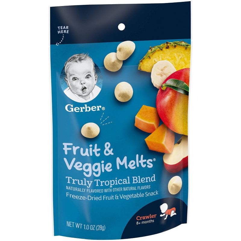 Gerber Crawler Fruit & Veggie Melts Truly tropical Blend Baby Snacks - 1oz