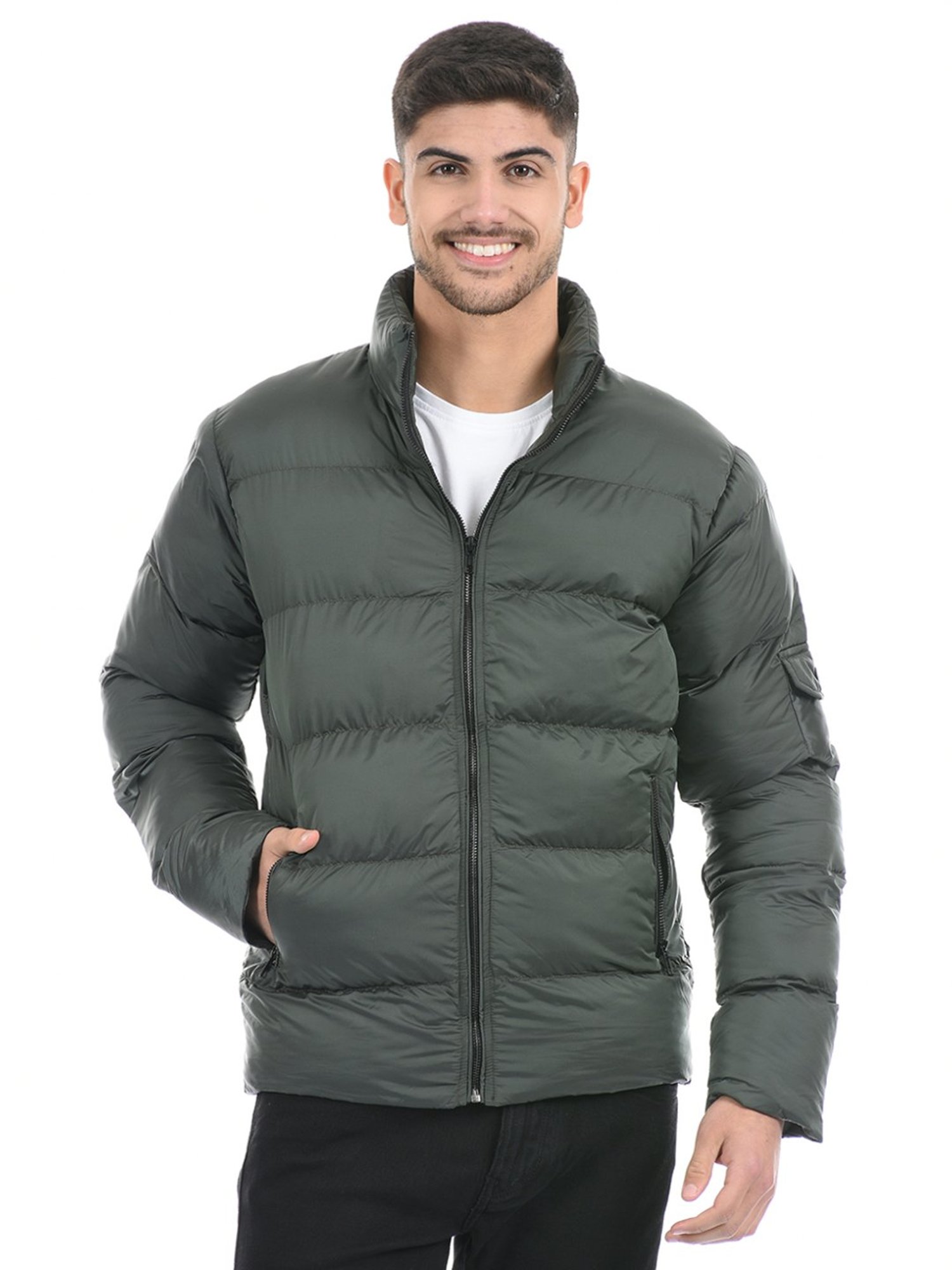 London Fog Green Regular Fit Quilted Quilted Jacket