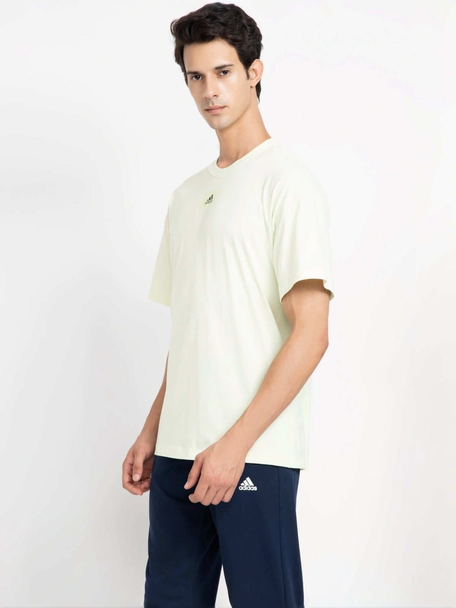 Adidas Green Cotton Regular Fit T-Shirt