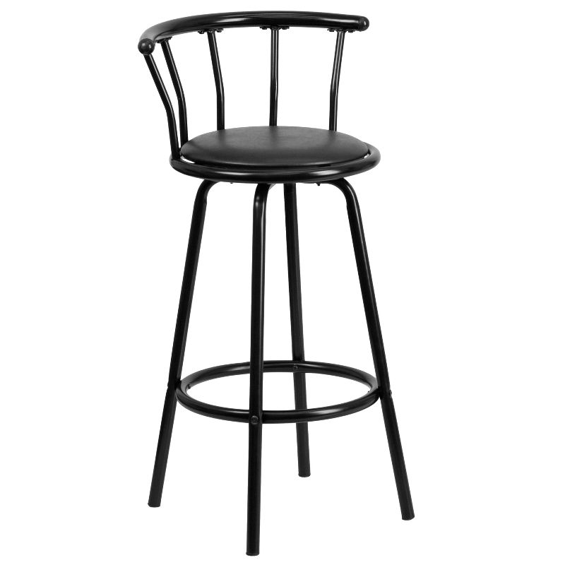 Metal Crown Back Barstool Black - Riverstone Furniture Collection