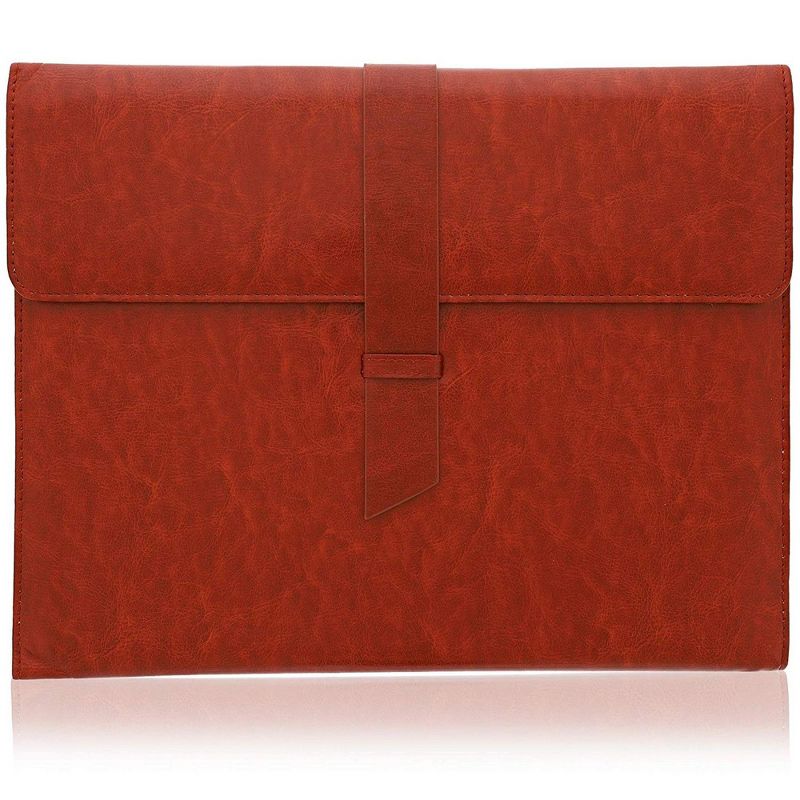 PU Leather Business Padfolio, Portfolio Folder with Pockets Holds Pens, Letter Size Notepad, Business Cards for Interview & Legal Document, Dark Tan