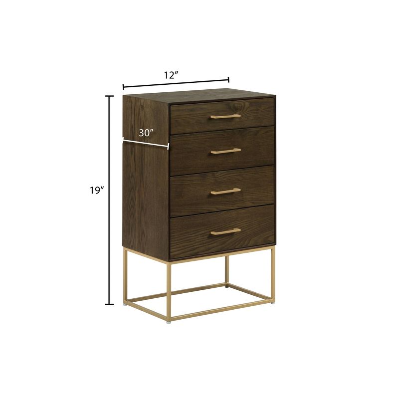 Franklin 4 Drawer Dresser Walnut - Finch
