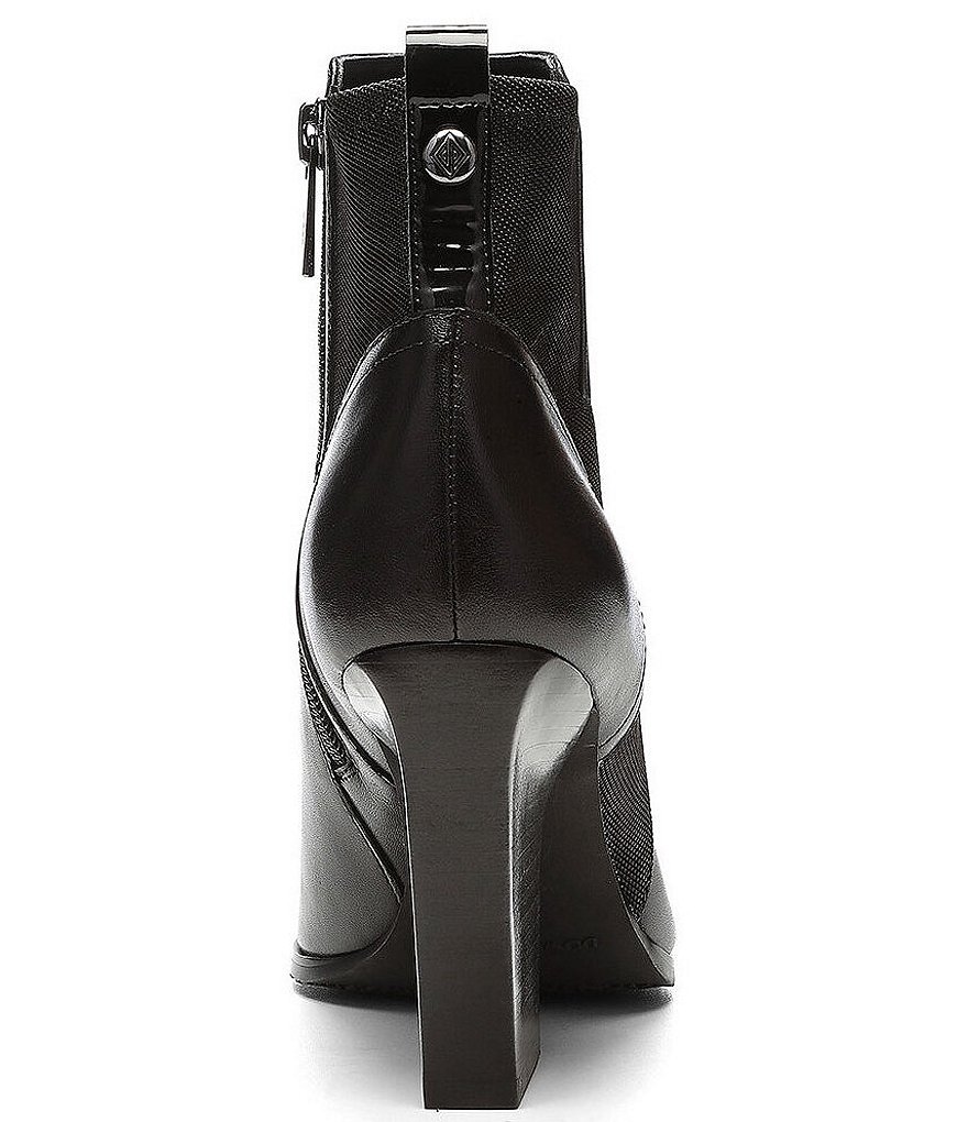 Donald Pliner Nicco Leather Snake Print Pointed Cap Toe Booties