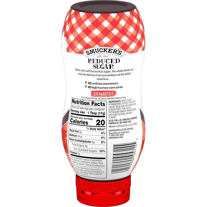 Smucker's Squeeze Reduced Sugar Strawberry Fruit Spread - 17.4oz