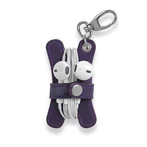 Levenger Pocquettes Silky Leather Earbud Holder - Grape