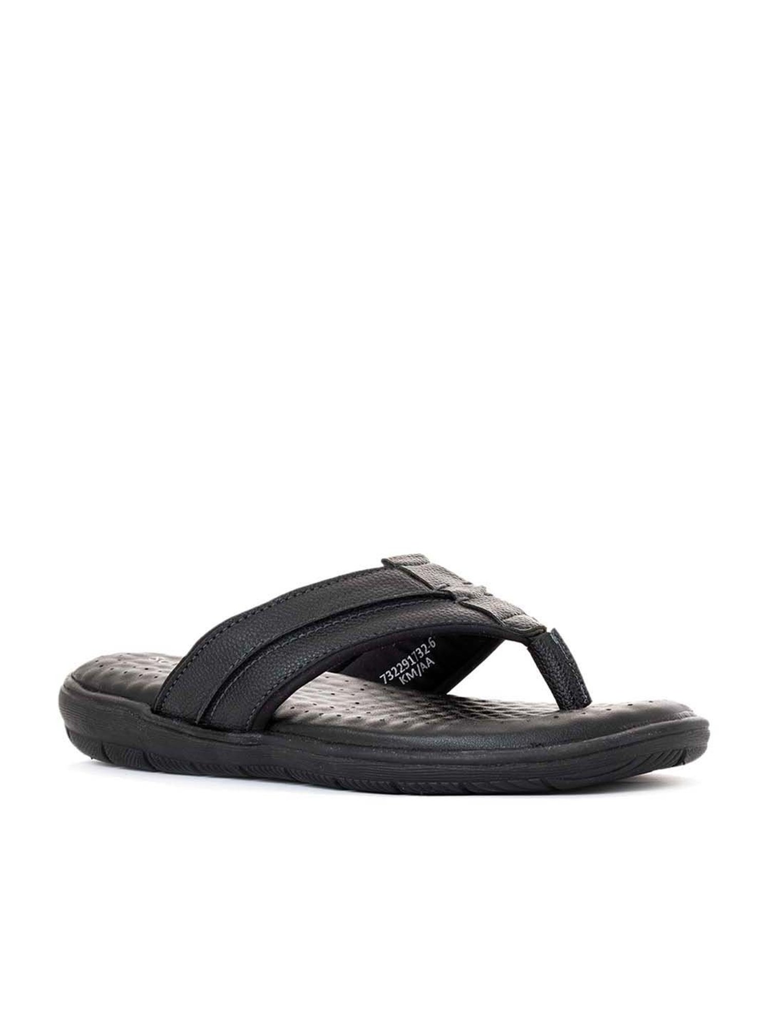 Khadim Men's Black Flip Flops