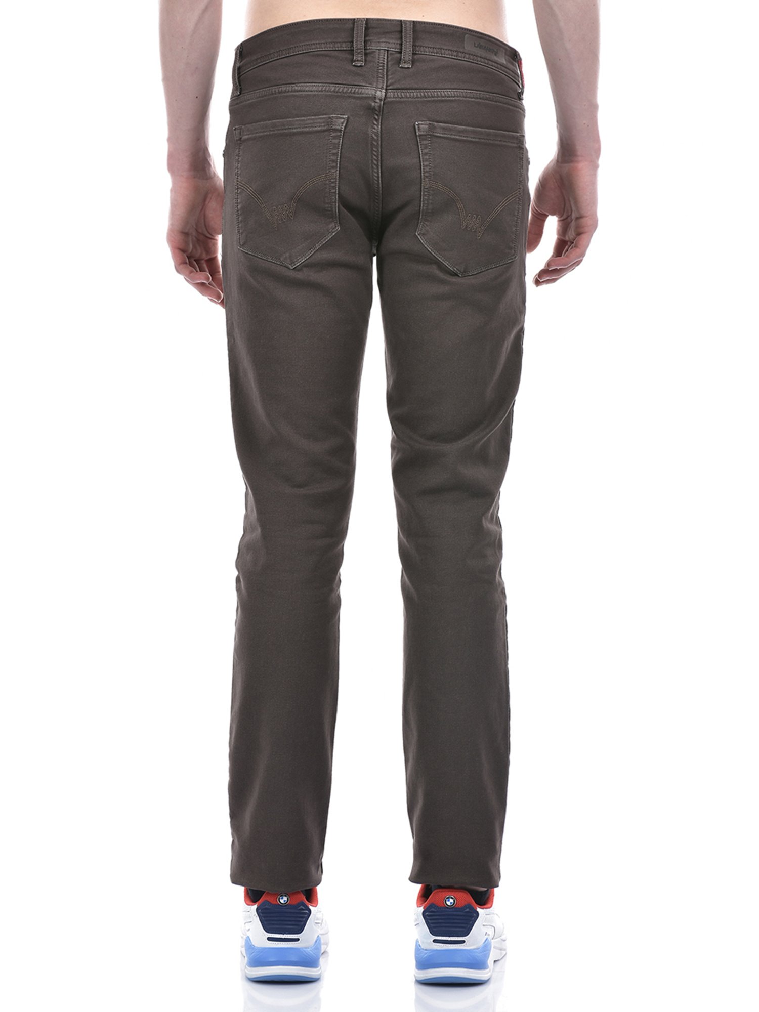 Lawman Pg3 Brown Slim Fit Lightly Washed Jeans