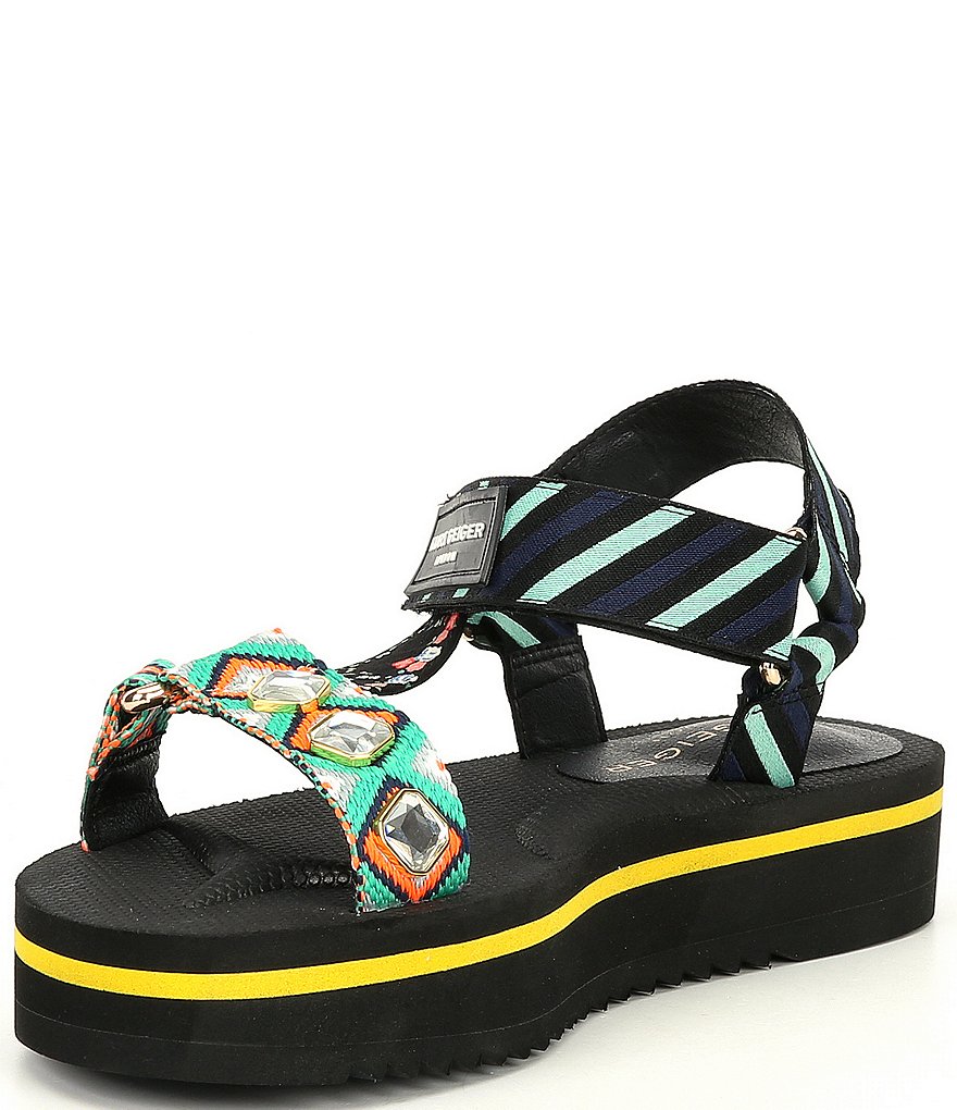 Kurt Geiger London Olivia Mixed Print Flatform Sandals