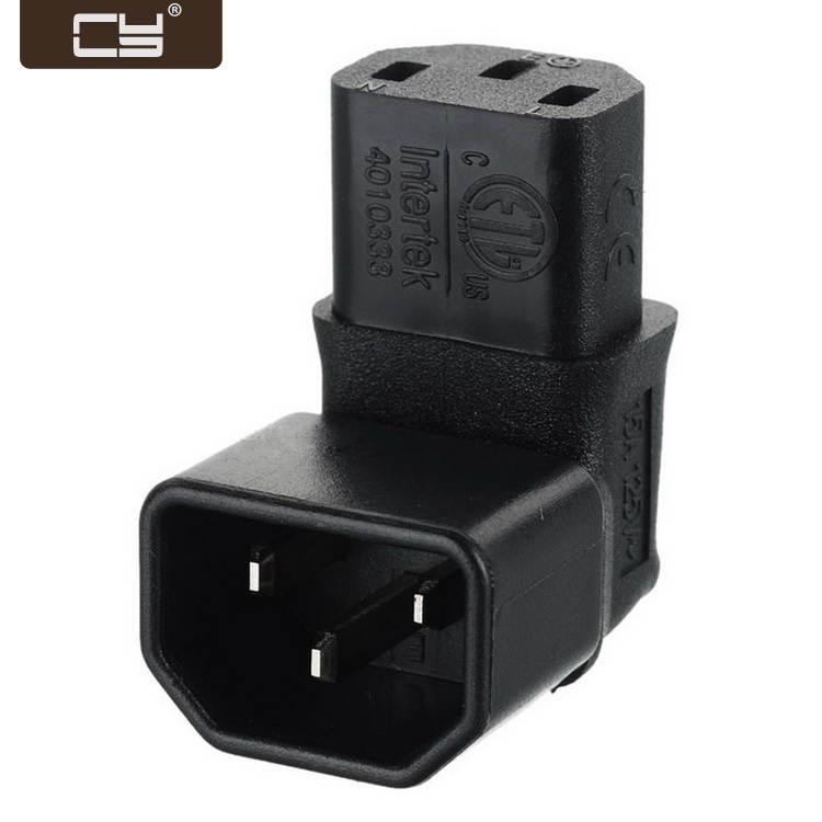 CY IEC Male C14 to Up Direction Right Angled 90 Degree IEC Female C13 Power Extension Adapter PW-121-UP