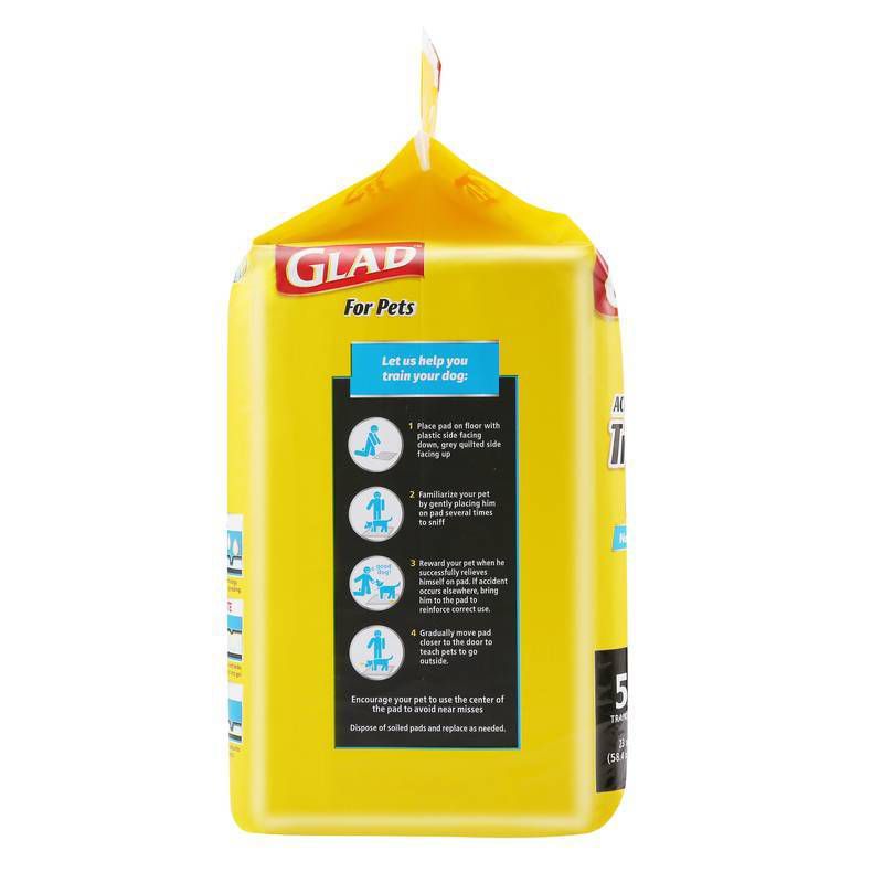 Glad Activated Carbon Training Pads for Puppies and Senior Dogs - 50ct